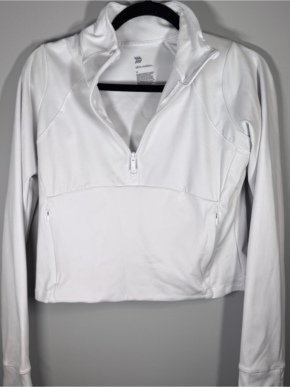 all in motion White Half-Zip Cowl Turtleneck Sweater